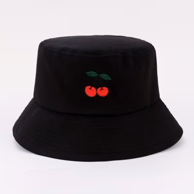 Women’s Cherry Embroidered Bucket Hat