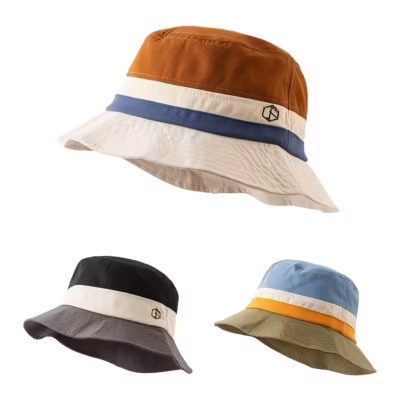 Striped Color Block Sun Hat, Summer Outdoor Travel Cap Suitable for Fishing, Climbing, Camping