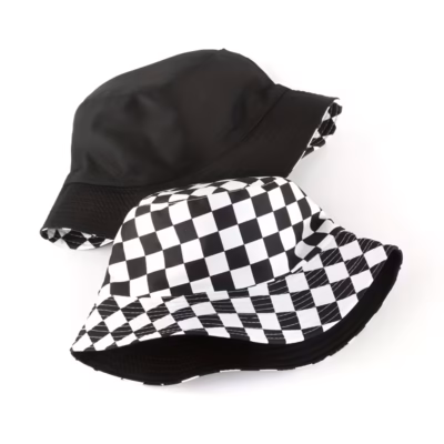 Black & White Checkered Bucket Hat