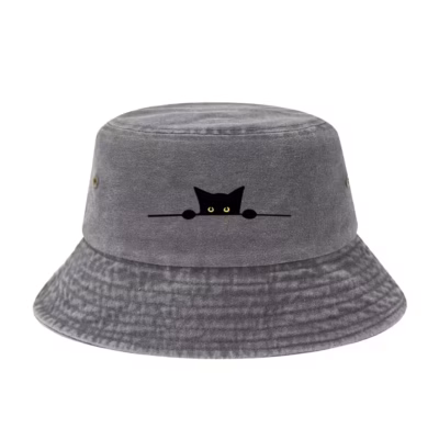 Men’s Large Head Size Bucket Hat – Wide Brim Sun Protection, Beige/Black/, Formal & casual outdoor, Formal events, Everyday, Slouchy Fit for Comfort – Autumn Winter Hat for Men & Women – Spacious Interior for Large Heads – Ideal for Hats with Minimalist Black Cat Design – Versatile Fisherman Bucket Hat for Men & Women – Fashionable Wide Brim Sun Hat for Outdoor Activities, Hat