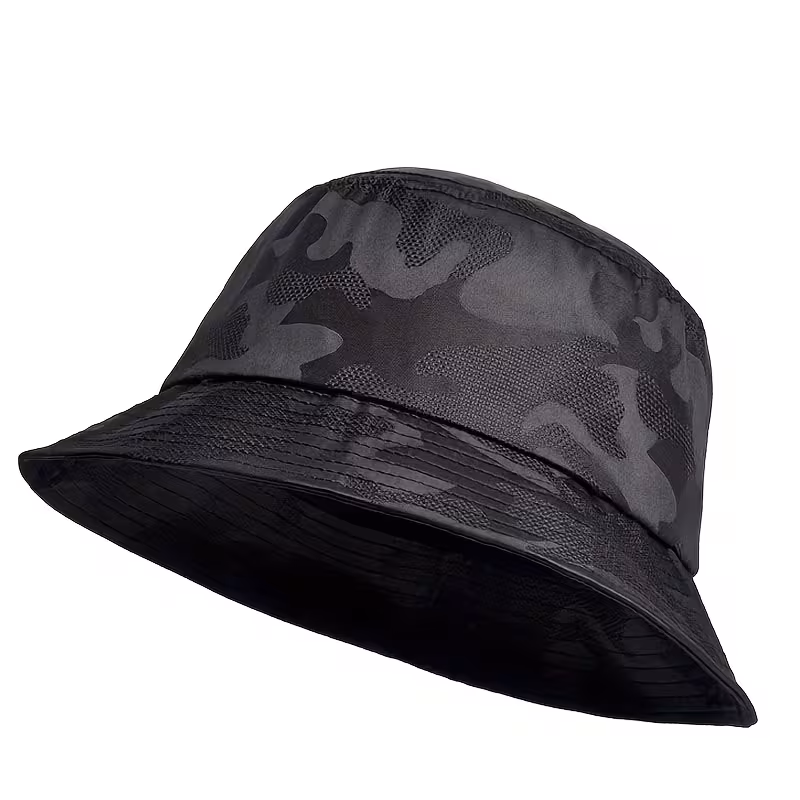 Camouflage Print Bucket Hat, Wide Brim Sunscreen Summer Packable Outdoor Military Fisherman Hat