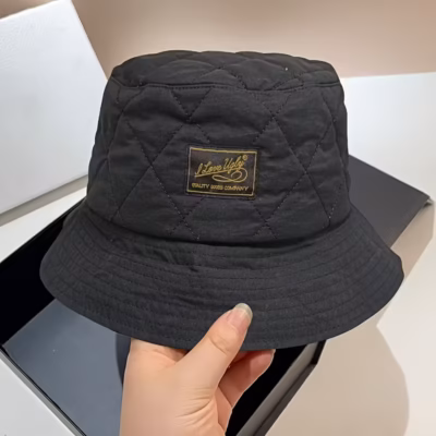 Fisherman’s Hat Unisex Style Simple Fashion Outdoor Cap Portable Casual Hat Solid Color Black Head Circumference 58cm