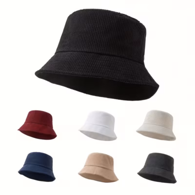 1pc Unisex Thick Corduroy Bucket Hat – Lightweight Warm Winter Hat for Women & Men, Multiple Colors (Black/Red/White/Navy/Beige/Dark Gray), Casual Outdoor Fashion Accessory, Cold Weather Gear